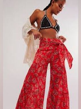 Free People FP One Good Day Printed Wide-Leg Pant